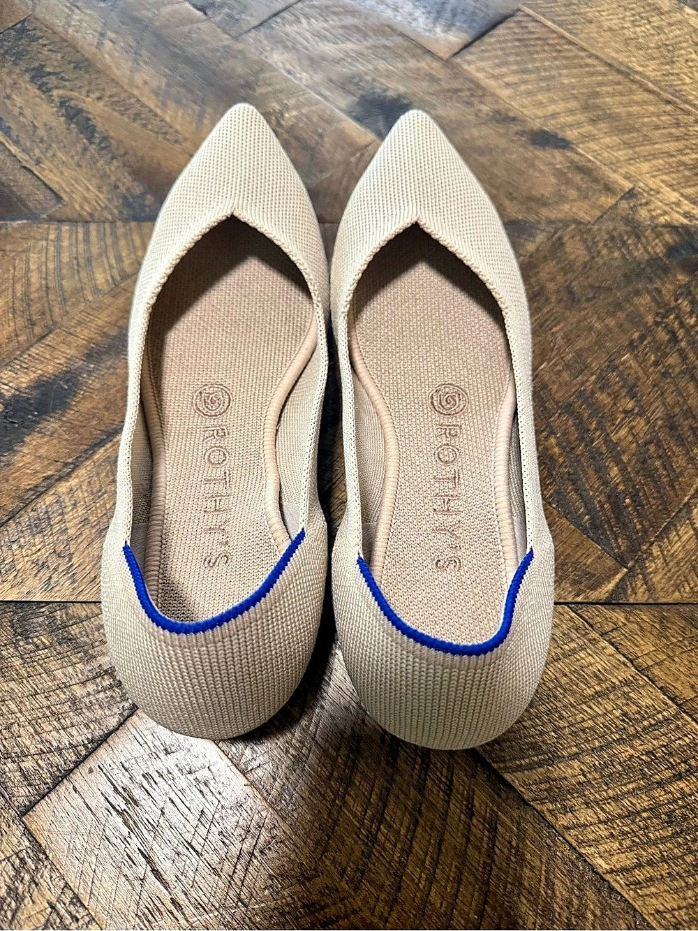 Rothy's The Point Pointed-Toe Flats in Cream - Picture 3 of 6